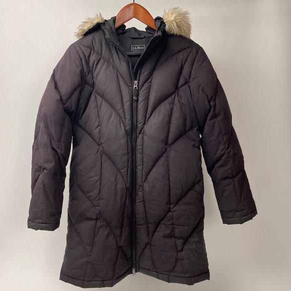 LL Bean Goose Down Mid-Length Puffer Coat Jacket, Size Women's S/Girl 18 (XL) - Picture 1 of 10